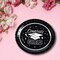 25 Count Betallic Congrats Graduation Party Black School Colors Paper Banquet Plates Disposable Dinner Plates 11 3/4" x 10"